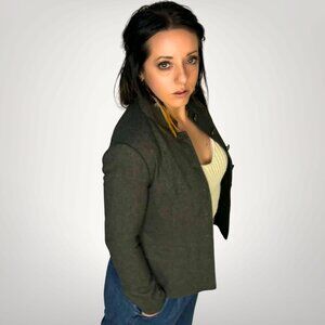 30% Off SALE -IWD2026 Banana Republic Grey Tweed Blazer Size 0 Tailored Jacket